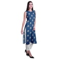 thumbnail image 3 of Moomaya Kurta Sans Manches à Col Peter Pan avec Pantalon Ensemble Ethnique 2 Pcs pour Femmes, 3 of 6