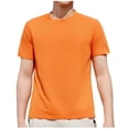 thumbnail image 2 of Styesk T Shirts for Man Solid-Color Casual Elastic Sports Short Sleeved Round-Neck Blouses, 2 of 5