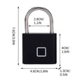 thumbnail image 3 of Vaidha Padlock Fingerprint Digital Lock Portable Security For Cabinet Gym Door Luggage Suitcase Bags Lockers Backpack, 3 of 7