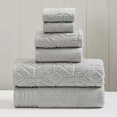 thumbnail image 1 of Amrapur Overseas 6-Piece Yarn Dyed Diamond Gate Jacquard Towel Set, Silver, 1 of 5