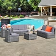 thumbnail image 1 of Costway Ensemble de Meubles en Rotin Tressé en Osier 8 Pcs pour Patio avec Rangement Extérieur, 1 of 10