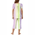 thumbnail image 4 of Rbaofujie Chemises de Nuit pour Filles, Col Rond, Imprimé Dégradé, Manches Courtes, Ensemble de Chemise de Nuit et Pantalon, Tenue d'Intérieur, Pyjamas avec Poches, Pantalon de Pyjama pour Femmes, 4 of 6
