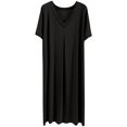 thumbnail image 1 of LSLJS Robe Mode pour Femme à Manches Courtes à Col en V, Robe Grande Taille, 1 of 7