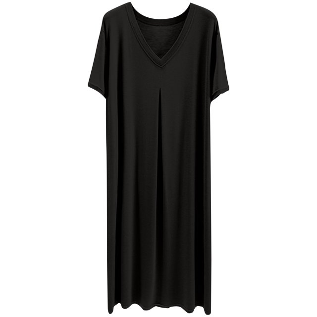 LSLJS Robe Mode pour Femme à Manches Courtes à Col en V, Robe Grande Taille