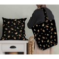 thumbnail image 5 of Soimoi Black Poly Georgette Fabric Leaves & Grandiflora Roses Floral Decor Fabric Printed Yard 52 Inch Wide, 5 of 5