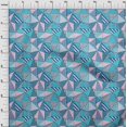 thumbnail image 4 of oneOone Polyester Lycra Teal Blue Fabric Check Patchwork Sewing Material Print Fabric By The Yard 56 Inch Wide, 4 of 5