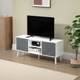 thumbnail image 2 of HOMCOM Meuble Télé avec Étagères, Tiroirs pour Salon, Blanc, 2 of 10