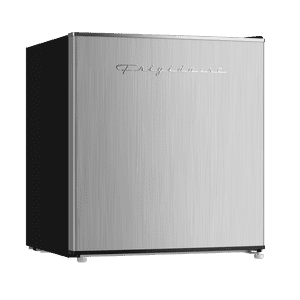 Frigidaire 1.6 Réfrigérateur Retro compact avec compartiment congélateur, Platinum Mini Réfrigérateur avec grille Chrome pour la chambre, Dortoir, Bureau, Appartement