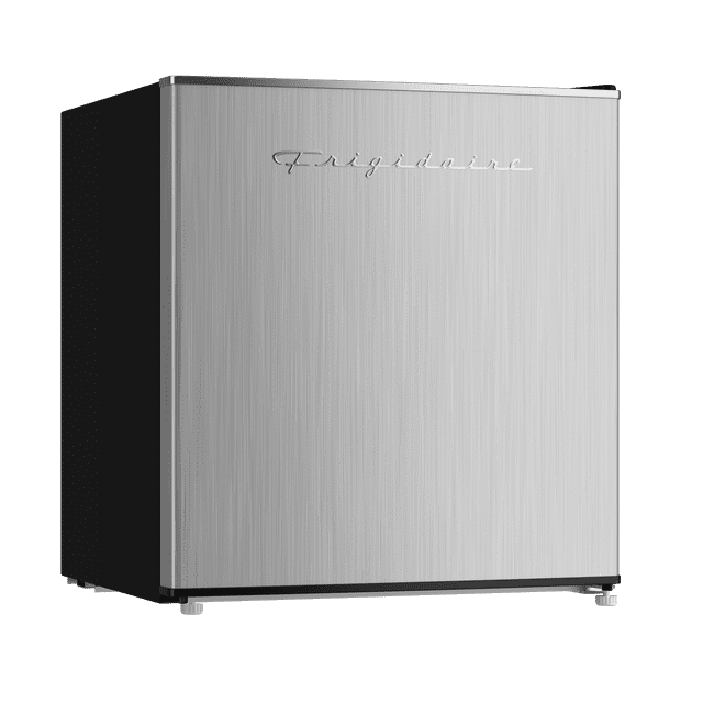 Frigidaire 1.6 Cu. ft. Compact Retro Refrigerator with Freezer Compartment, Platinum Mini Fridge with Chrome Trim for Bedroom, Dorm, Office, Apartment