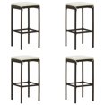 thumbnail image 5 of vidaXL 5 Piece Garden Bar Set with Cushions Poly Rattan Brown, 5 of 5