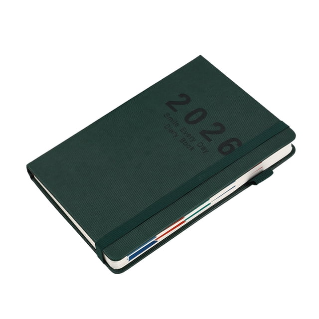 2026 Daily Planner Notebook, Vertical Patterned , Strap Closure Security, Annual Calendar Pages, A5 Portable Size Schedule Management Tool