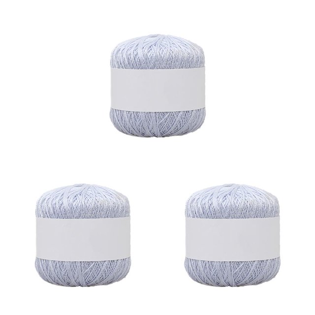 bedienty Knitting Thread Cotton Crochet Yarn Embroidery Clothes Sweater Weave Line DIY light grey 3Set