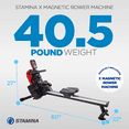 thumbnail image 4 of Stamina Products X Magnetic Compact Rowing Machine Rower w/App, Black/Red, 4 of 19