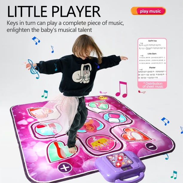 EGNMCR Richtim Tapis de Danse Jouets Musicaux Musique Tapis de Danse Jeu Jouet pour Filles avec Lumières LED 6 Modes de Jeu 5 Cadeaux Défi Jouets pour Enfants de 3 4 5