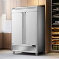 thumbnail image 2 of Coolski 54"W 2 Door Commercial Refrigerator, 49 Cu.ft Stainless Steel Reach-in Fridge, 2 of 9