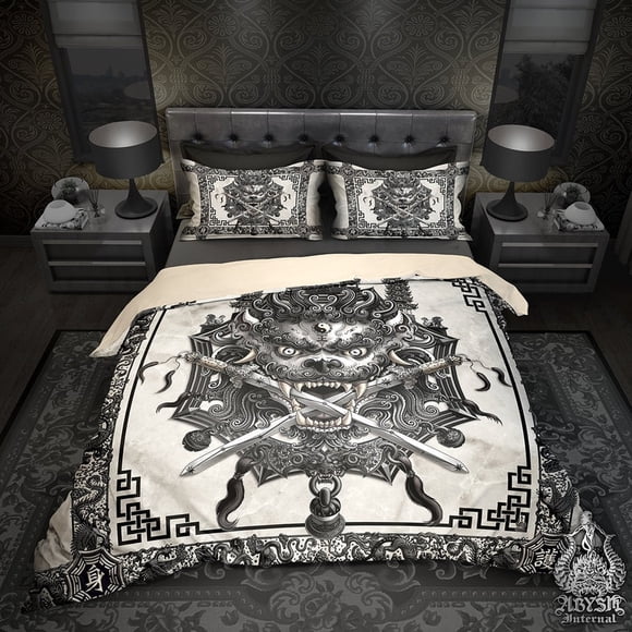 Sword Lion Bedding Set, Comforter or Duvet, Taiwan Art, Chinese Bed Cover,