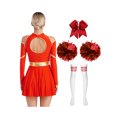 thumbnail image 2 of iiniim Uniforme Sportif de Cheerleading Classique de Lycée pour Femmes Cheerio Robe Fantaisie Rouge A TG, 2 of 7
