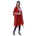 thumbnail image 3 of Moomaya Boléro en Georgette pour Femmes, Ouvert à l'Avant, Long et Transparent, avec Pompons, 3 of 7