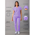 thumbnail image 3 of Adar Addition Go-Basic Scrub Set For Women - Slim V-Neck Scrub Top & Skinny Cargo Scrub Pants, 3 of 7
