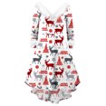 thumbnail image 2 of FOCUSNORM Robe de Noël Juniors pour Femmes Manches Longues en Peluche Col en V Dessin Animé Fête Midi, 2 of 8