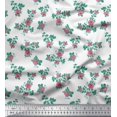 thumbnail image 1 of Soimoi polyester Crepe Fabric Leaves & Rose Floral Printed Fabric 1 Yard 52 Inch Wide, 1 of 3