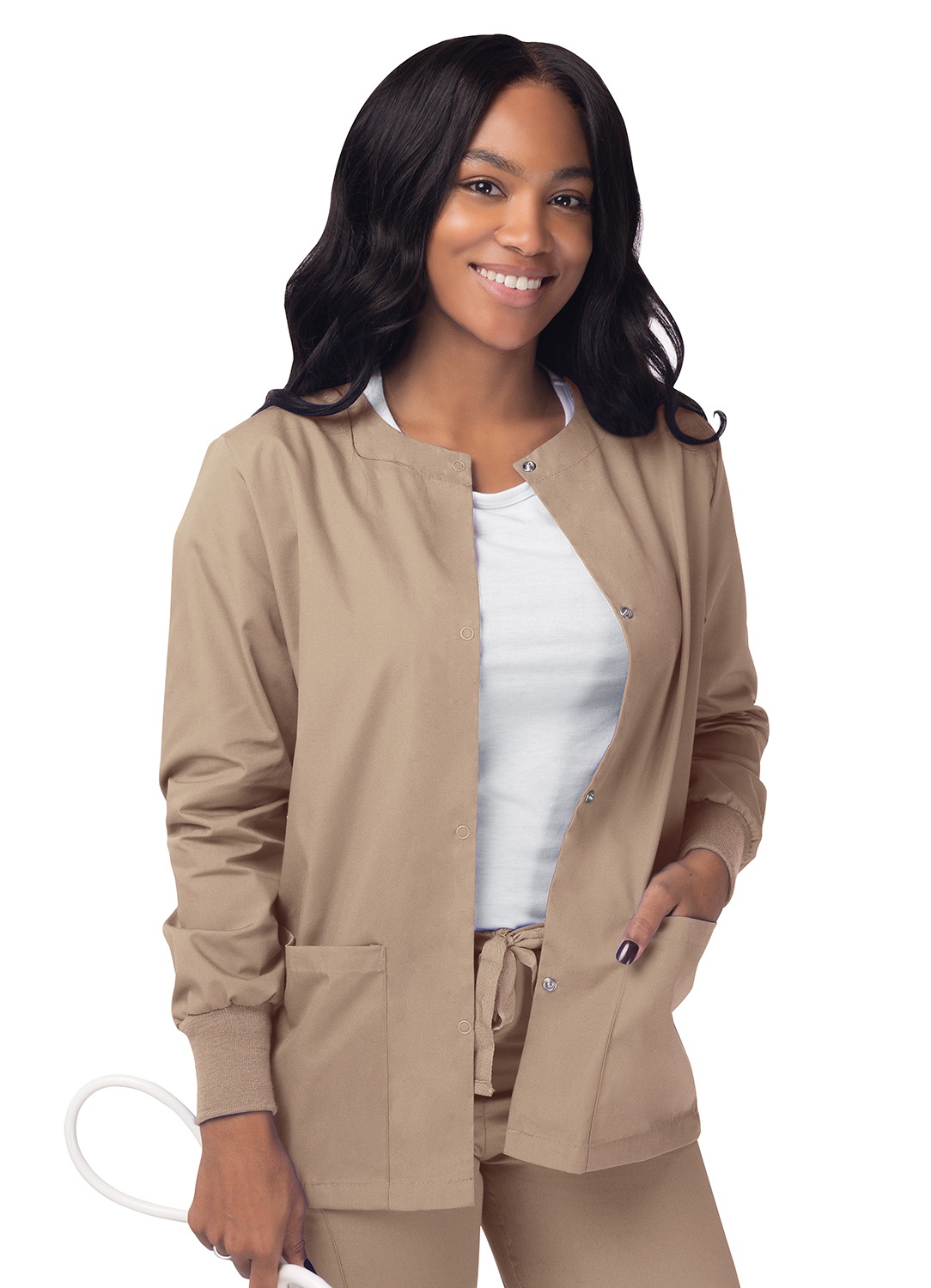 Sivvan Veste d'Échauffement pour Sarraus pour Femmes / Boutons-Pression à l'Avant - Col Rond