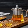 thumbnail image 3 of Heat Glass Teapot with Removable Infuser Strainer for Loose Leaf Tea Brewing, 3 of 6