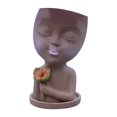 thumbnail image 1 of Flowers for Resin,Girl with Flowers Flower Pot Resin Flower Pot, 1 of 4