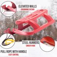 thumbnail image 3 of ArcticThrill Snow Sled for Kids - Snowtwin Sledge - Single Rider Racer Toboggan with Pull Rope; Outdoor Plastic Winter Sleigh for Toddlers & Kids, 3 of 8