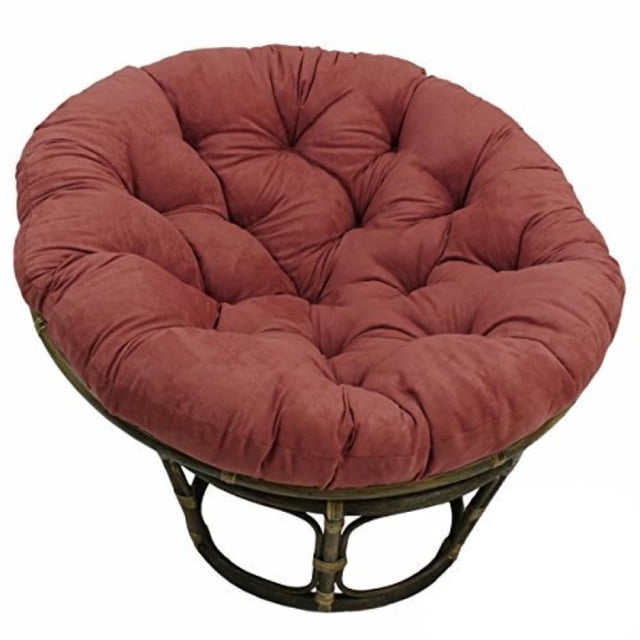 Coussin Papasan en Microsuède Uni de 44 Po (Convient au Cadre Papasan de 42 Po) - Rouge Vin