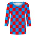 thumbnail image 4 of T-shirt Imprimé Chic pour Femme, Blouse Décontractée Tendance, Tissu Polyester Doux, Col Rond à Manches 3/4, Conçu pour un Usage Quotidien Polyvalent, 4 of 9