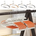 thumbnail image 1 of Usloyux 4Pcs Non Slip Non Marking Clothes Hangers, Fish Mouth Opening Corner Drying Rack For Dry And Wet Use, Plastic Collar-Friendly Hanger For Shirts Pants Coats, Space-Saving Household Garment, 1 of 9