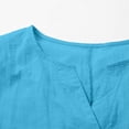thumbnail image 3 of Babysbule Manches 3/4 pour Haut d'Été pour Femmes Col Rond T-Shirt Ample Mode Tunique à Boutons 2025, 3 of 8