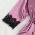 thumbnail image 5 of Ketyyh-chn99 Robe de Nuit pour Femmes Ensemble de Pyjama Tenue de Nuit Pyjama en Soie Satinée pour Femmes Ensemble 4 Pcs Lingerie Dentelle Florale Tenue de Nuit avec Peignoir Violet, TG, 5 of 5