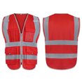 thumbnail image 1 of GOGO Big & Tall 9 Pockets High Visibility Zipper Front Safety Vest With Reflective Strips, Meets ANSI Standards-Red-US 2XL, 1 of 7