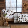 thumbnail image 3 of Great Bay Home Couvre-Lit Style Lodge Taille Simple/Simple TG avec 1 Taie d'Oreiller. Ensemble de Courtepointe Réversible 2 Pcs pour Toutes Saisons. Couvre-Lit Rustique Ensemble de Literie. Collection Nature Sauvage (Orignal - Chocolat), 3 of 4