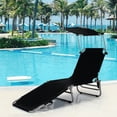 thumbnail image 2 of Gymax Ensemble de 2 Chaises Longues Pliables Réglables pour Extérieur Plage Patio avec Pare-Soleil, 2 of 10