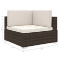 thumbnail image 4 of vidaXL Chaise d'Angle Sectionnelle avec Coussins en Rotin Synthétique Brun, 4 of 4