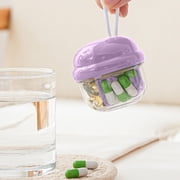 ZZkhGO Cute Pill Dispenser, 4 Compartment Portable Pill Organizer, Wide Opening Pill Box for Travel Daily Medication