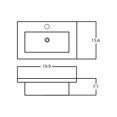 thumbnail image 3 of American Imaginations 19.9-in. W 1 Hole Ceramic Top Set In White Color - Overflow Drain Incl. AI-30398, 3 of 8