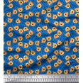 thumbnail image 1 of Soimoi Modal Satin Fabric Text & Tiger Face Cartoon Print Fabric by The Yard 42 Inch Wide, 1 of 3