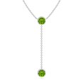 thumbnail image 1 of Angara Collier en Péridot Naturel - Collier Style Lariat Rond en Péridot Serti Clos 2,8 ct en Platine pour Femmes, 1 of 8