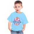 thumbnail image 1 of EGNMCR Blouses & Chemises à Manches Courtes Col Rond pour Tout-Petits Garçons Filles Mode Imprimé Ufs de Lapin de Pâques, 1 of 4