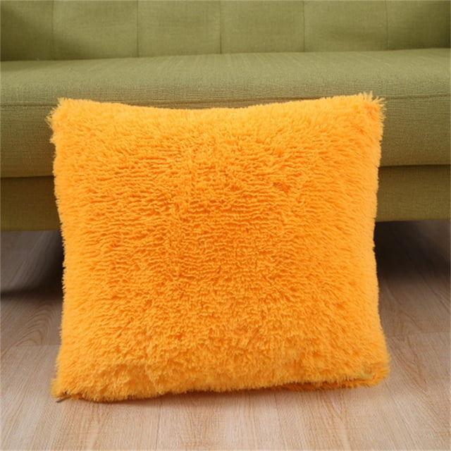 Short Plush Pillow Cover Sofa Cushion Solid Color Home Pillow Cover Bedside Backrest
