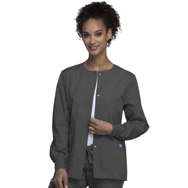 Cherokee Women's Warm Up Scrubs Jacket, Pewter, X-Small