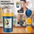 thumbnail image 2 of 2 Pack Breakfast On the Go Cups 2-Tier Yogurt Cup to Go with Spoon 990ml Yogurt Cup Container Leak Proof Yogurt Cereal Container Portable for Milk Cereal Salad Breakfast, 2 of 9