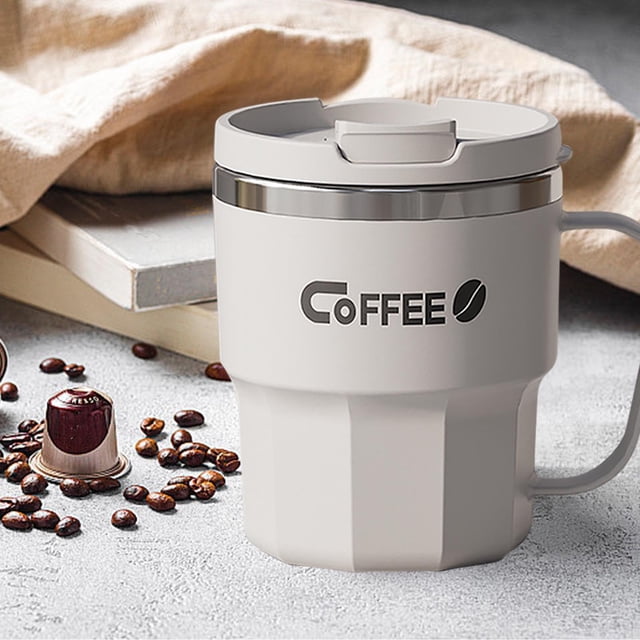 EGNMCR 304 Stainless Steel Mug Double-layer Heat Coffee Cup With Lid Water Cup For Students Large Capacity cup cup