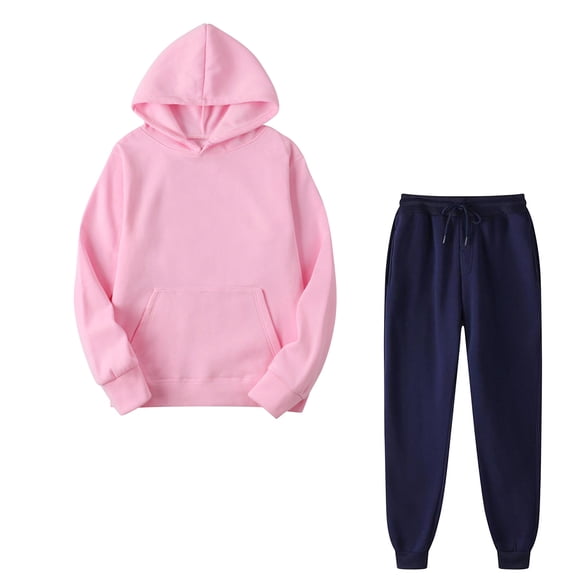 IROINNID Tracksuit For Women 2 Pieces Set Discount Fall Winter Outfits Sports Tracksuits Long Sleeve Pullover Hoodies Pants Suit Jogging Suit,Pink