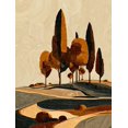 thumbnail image 1 of Qisvanset Autumn Trees Landscape Canvas Wall Art Print, 15.75x11.81 Inches, 1 of 8