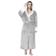 Gift TIMIFIS Mens Womens Robe Soft Plush Fleece Hooded Bathrobe Warm Lounge Robe Spa Bath Robe With Pockets pring/Summer